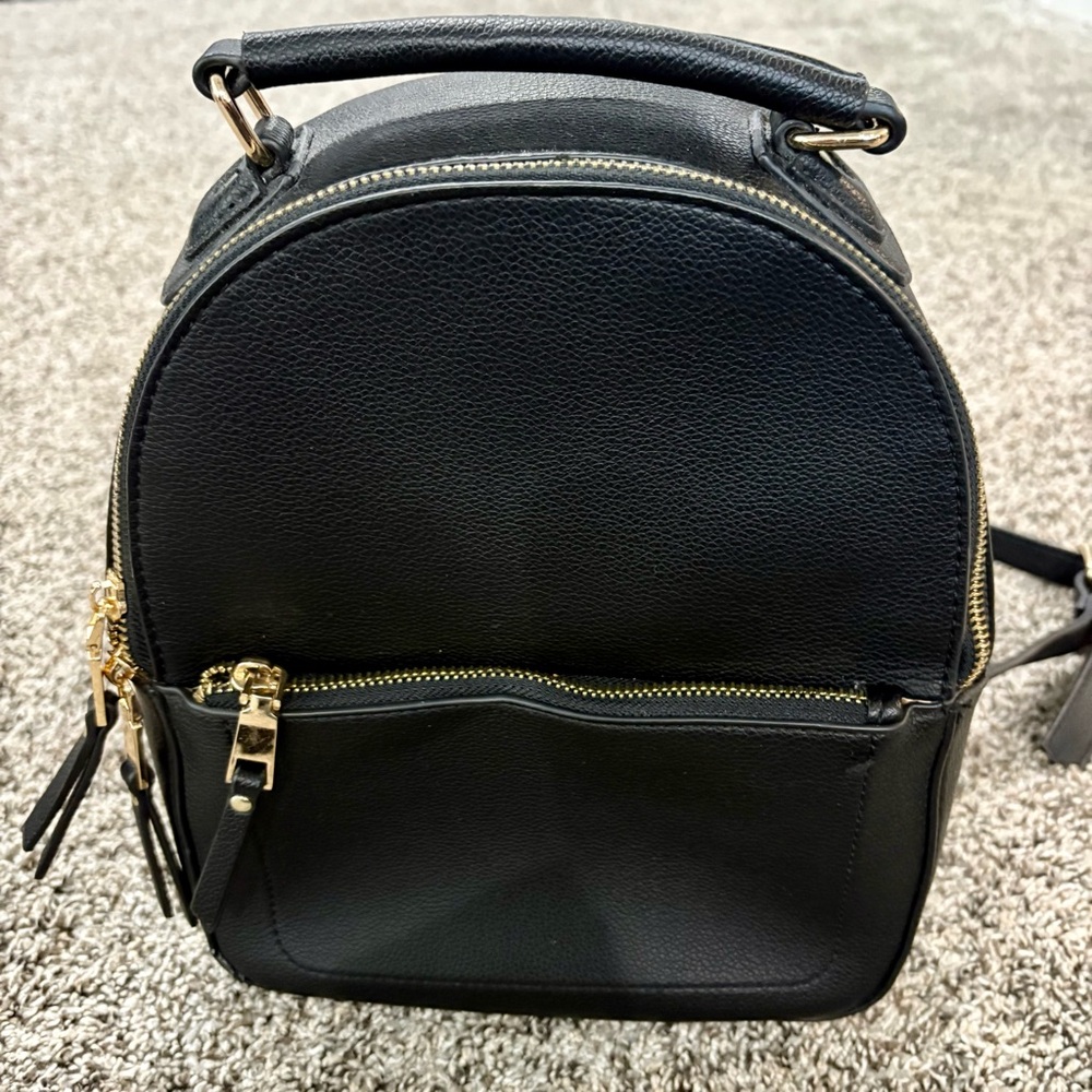 Elegant Black Backpack Purse